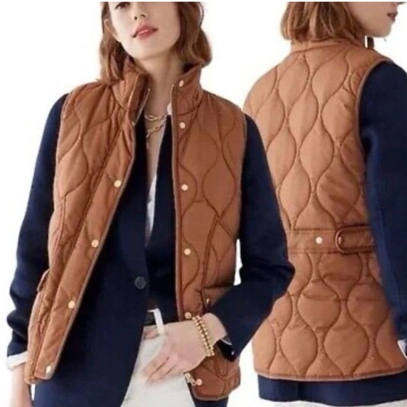 J. Crew Women's Quilted Excursion Puffer Vest in Dark Nutmeg Size S - Picture 1 of 14